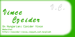 vince czeider business card